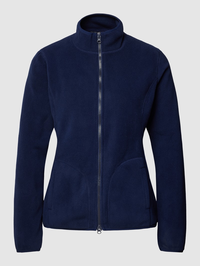Fleecejacke mit Zweiwege-Reißverschluss in dunkelblau