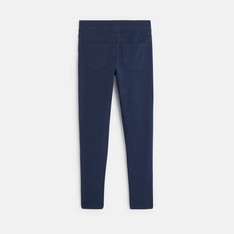 Jegging uni en jersey milano bleu fille
