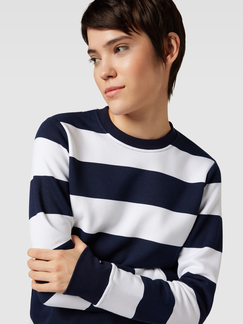 Sweatshirt mit Blockstreifen in dunkelblau