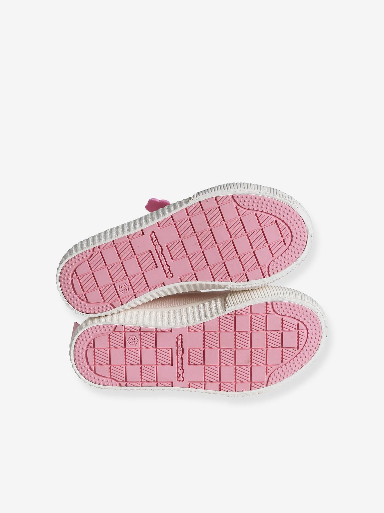Vertbaudet Mädchen Stoff-Sneakers mit elastischer Schnürung - hellrosa