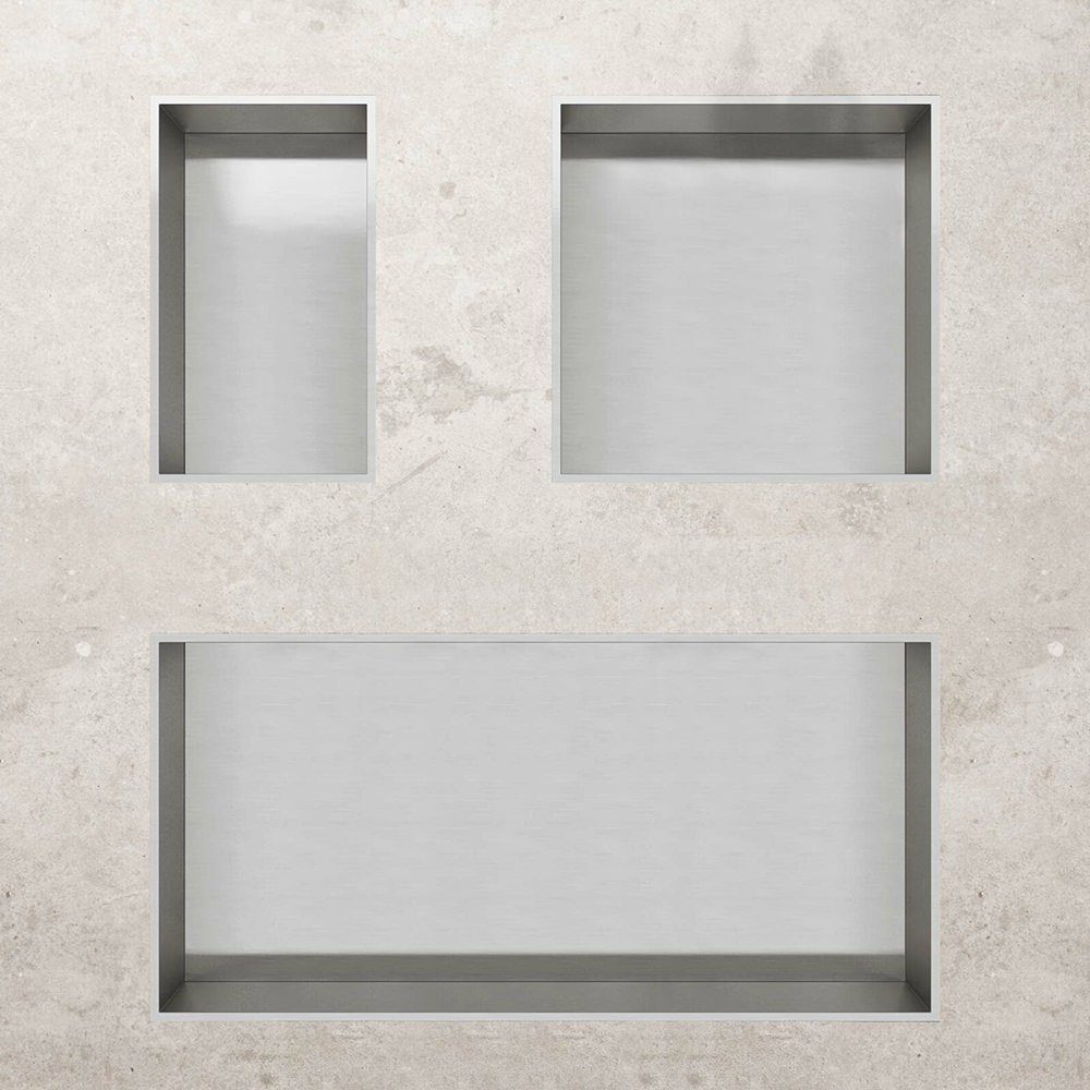 Aloni Regalaufsatz HEC60BS, (1-St), Aloni Wandnische Edelstahl rostfrei 300x600x100mm