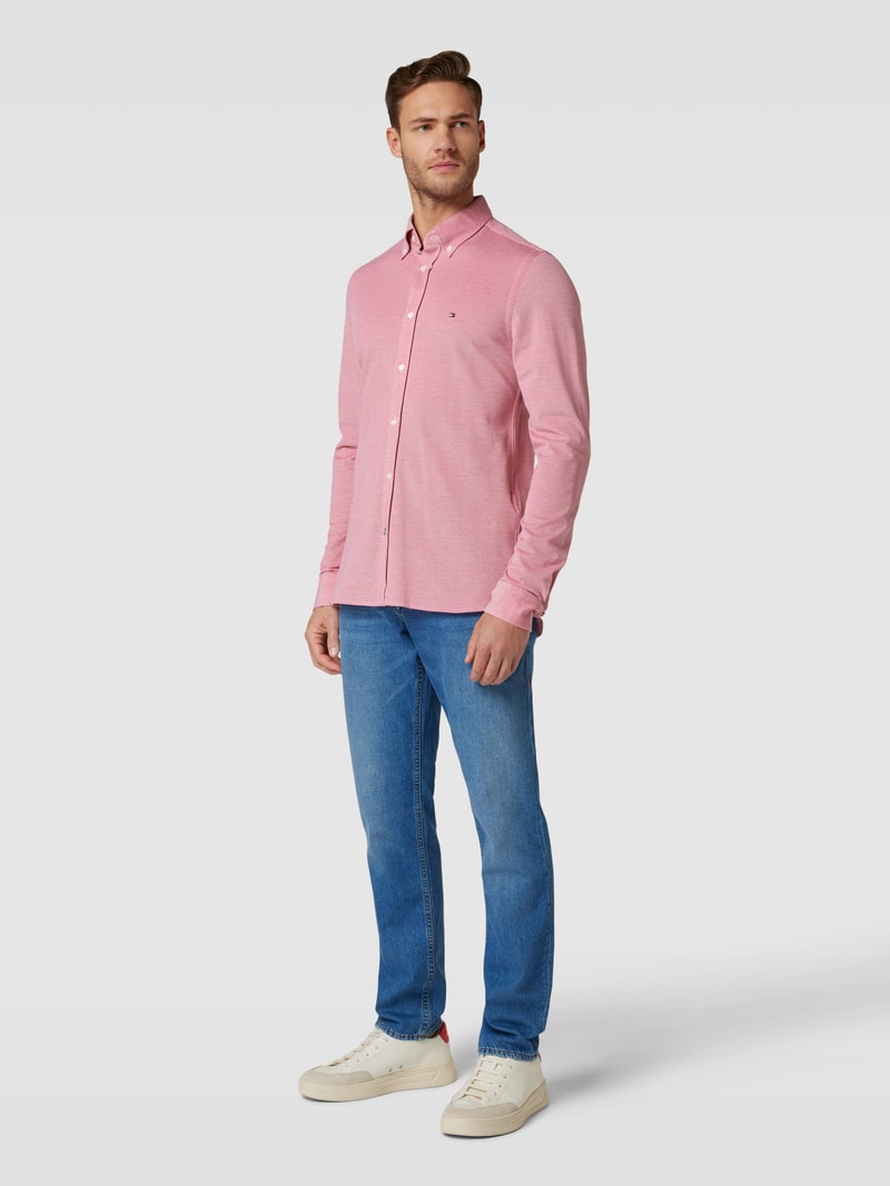 Freizeithemd mit Button-Down-Kragen in neon rot