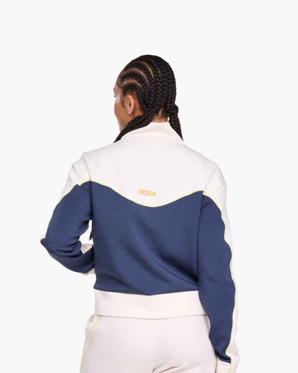 Kaitoro Knit Jacket Alabaster / Varsity Navy