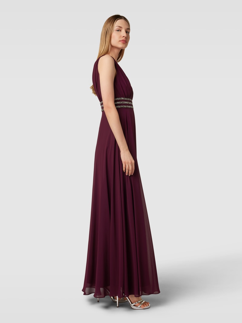 Abendkleid mit Rückenausschnitt in kirschrot