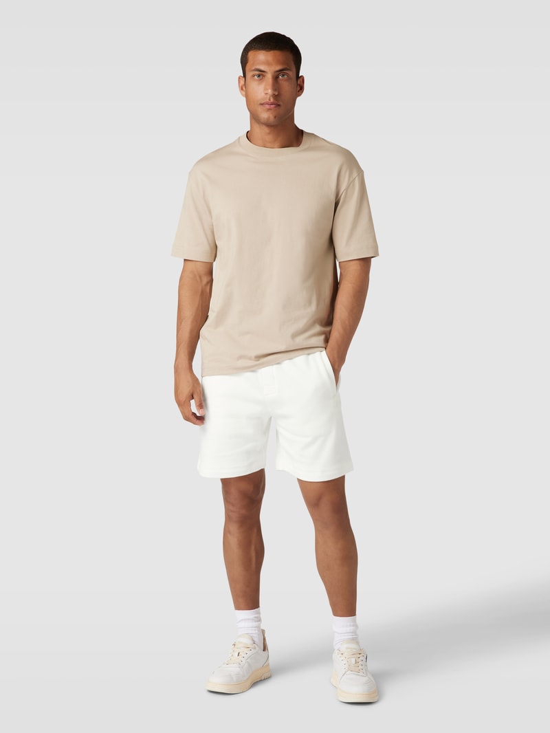 Sweatshorts mit elastischem Bund in weiß