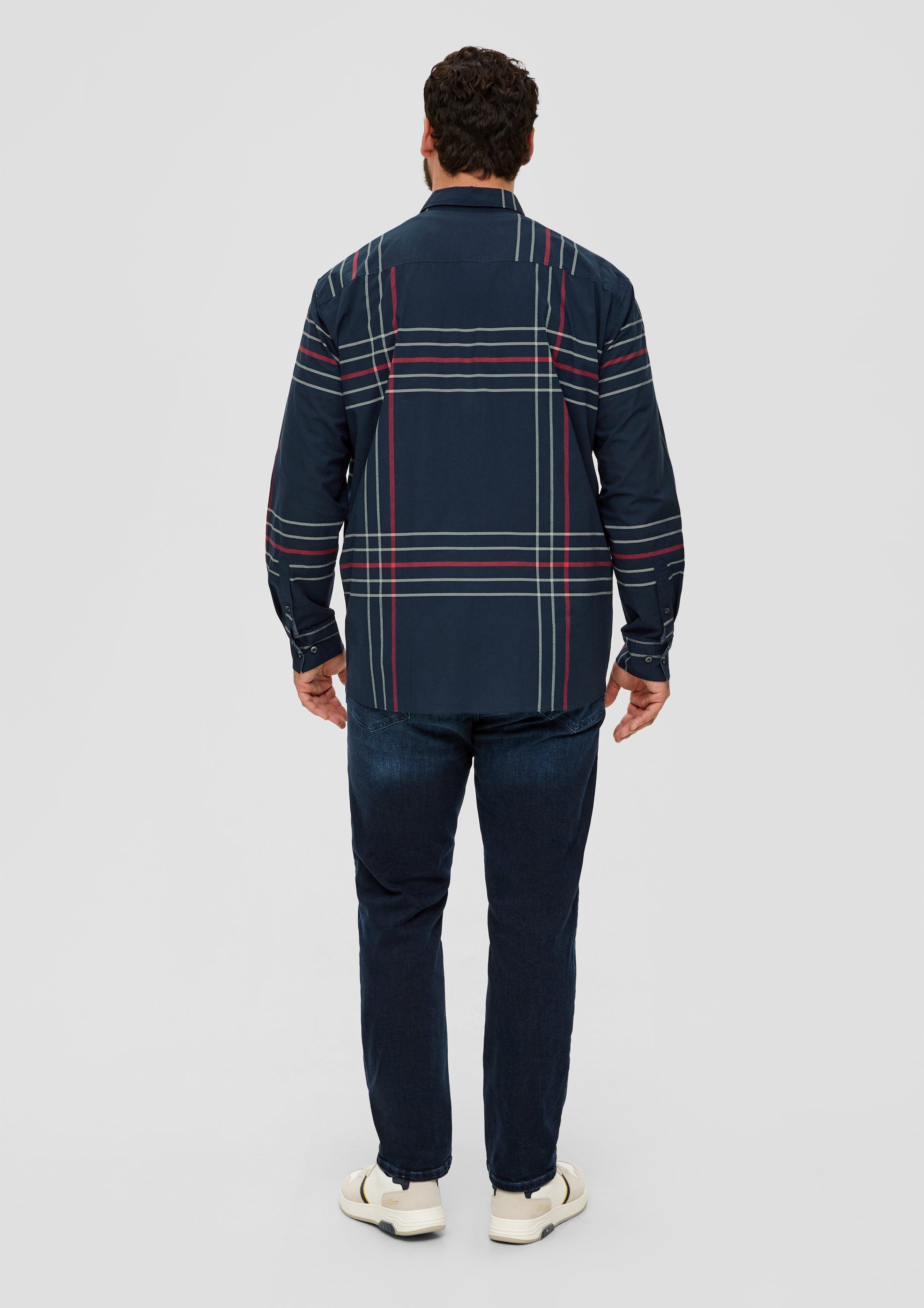 Slim: Karohemd aus Baumwollstretch  2139629-59N2