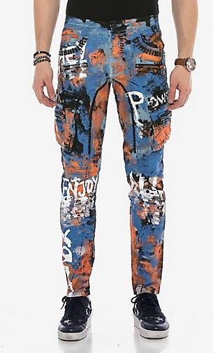Cipo & Baxx Jeans mit Farbspritzer-Details