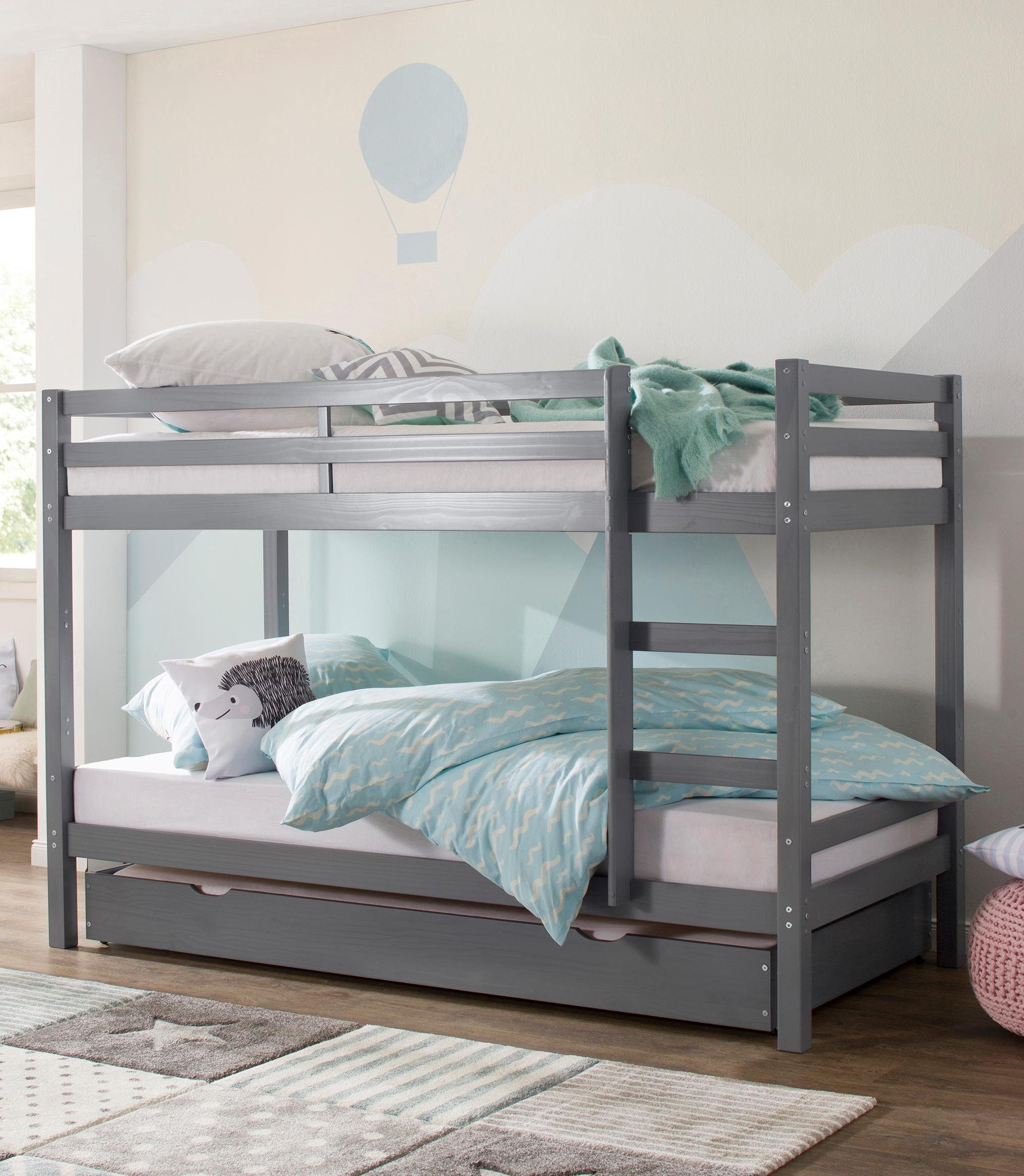 Lüttenhütt Etagenbett Alpi, Deal für begrenzte Zeit!, aus schönem massivem Kiefernholz, Stockbett, Liegeflächenlänge 200 cm