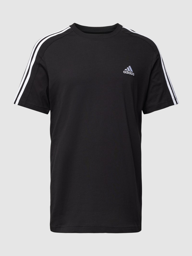 T-Shirt mit Label-Stitching in schwarz
