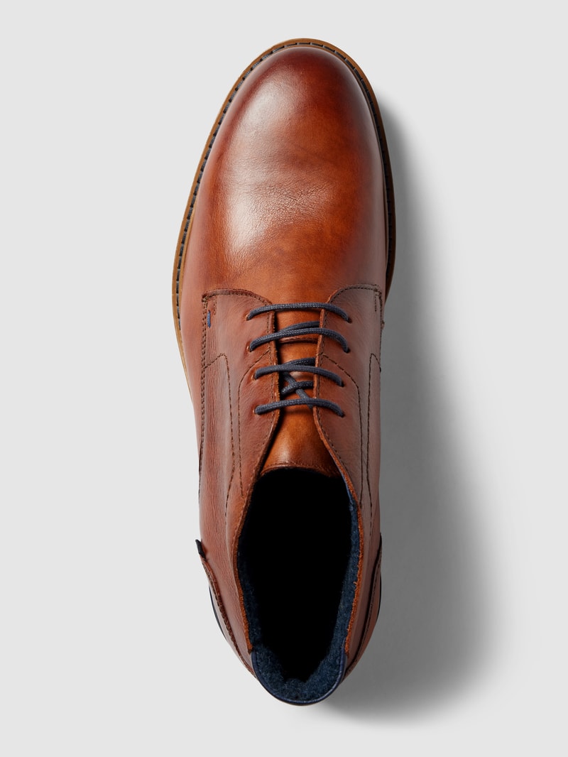 Schnürschuhe aus echtem Leder Modell 'HENGELO' in cognac