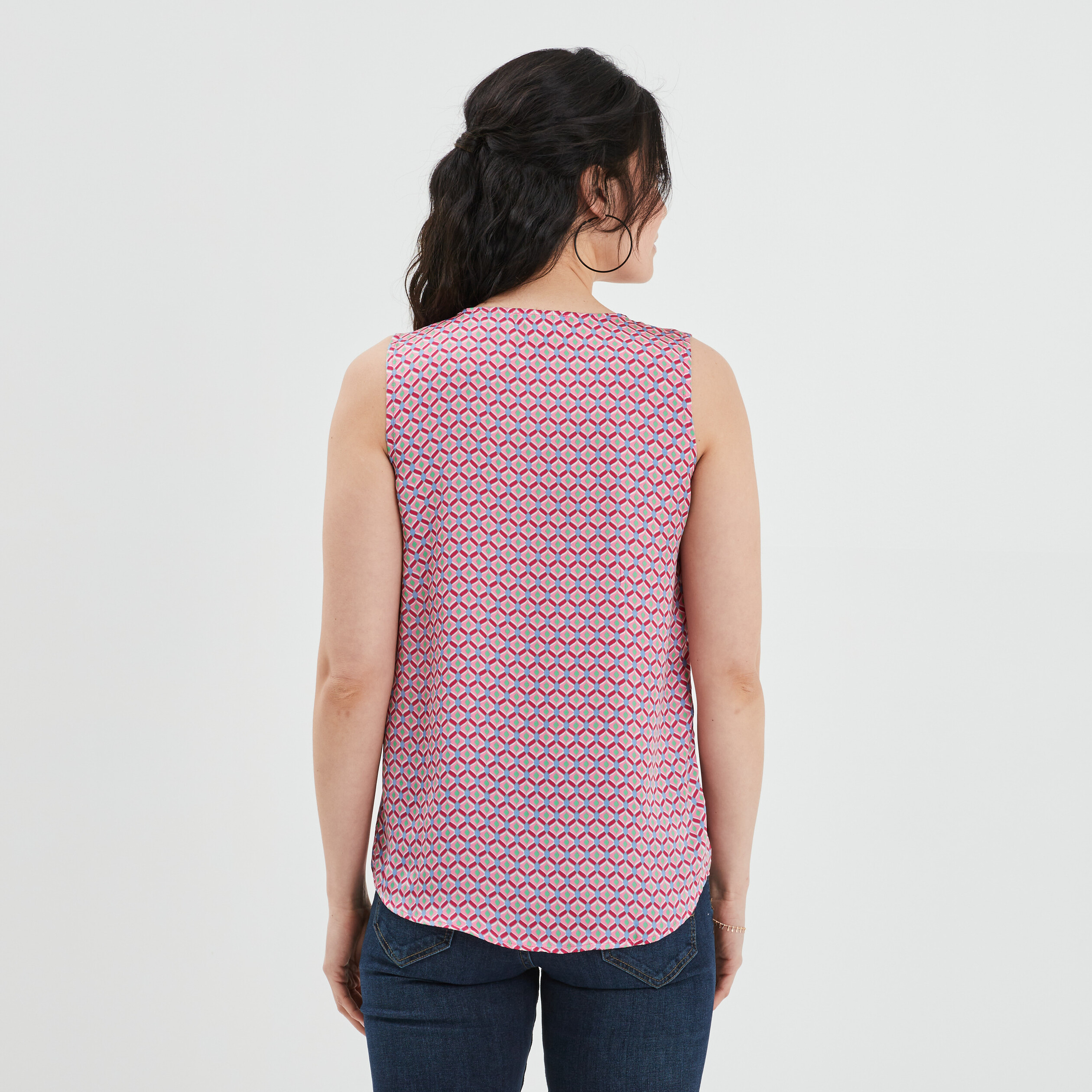 Blouse sans manches col V rose femme | La Halle