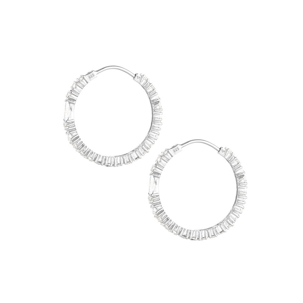 Elli PREMIUM Elli PREMIUM Boucles d'Oreilles Créoles Étincellent avec des Cristaux de Zircone  Boucles d'oreilles