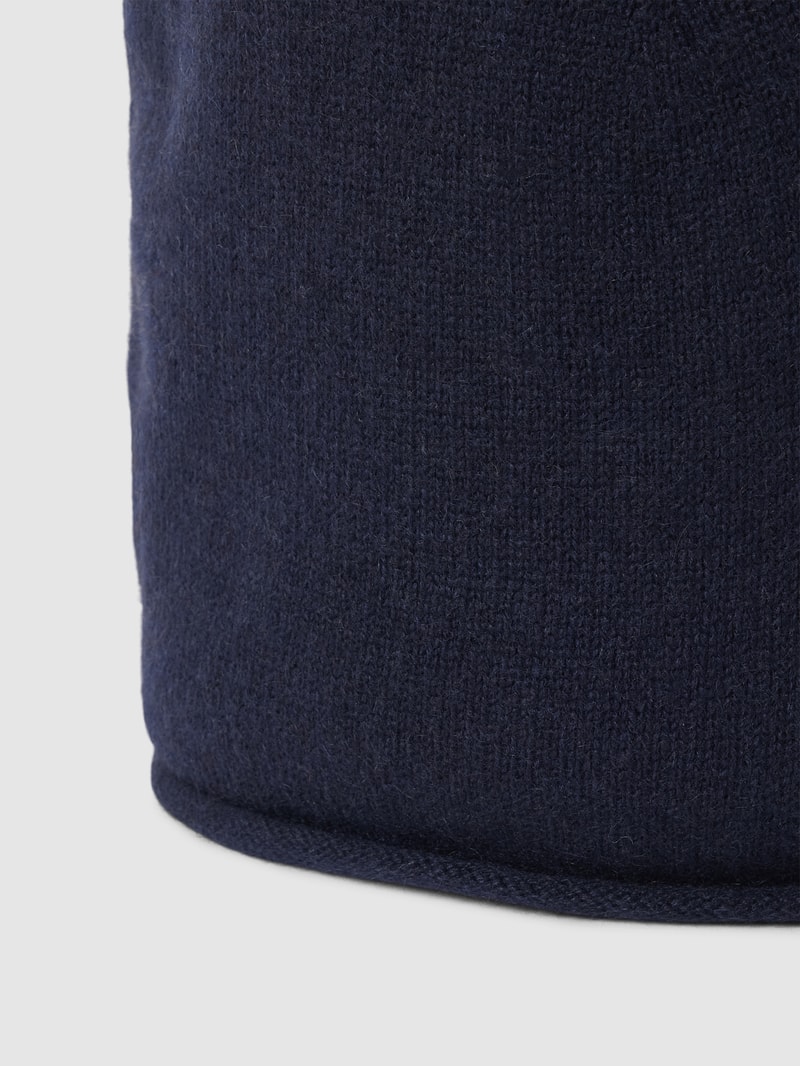 Strickmütze aus Kaschmir in dunkelblau