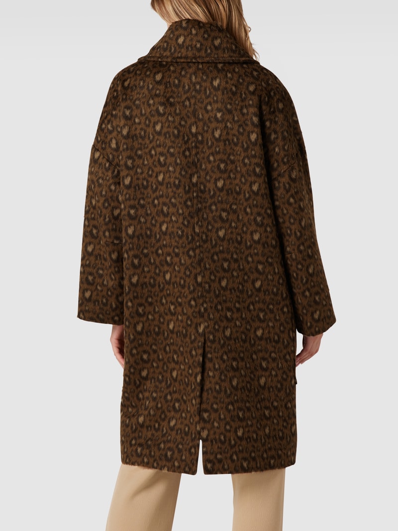 Mantel mit Animal-Print in camel