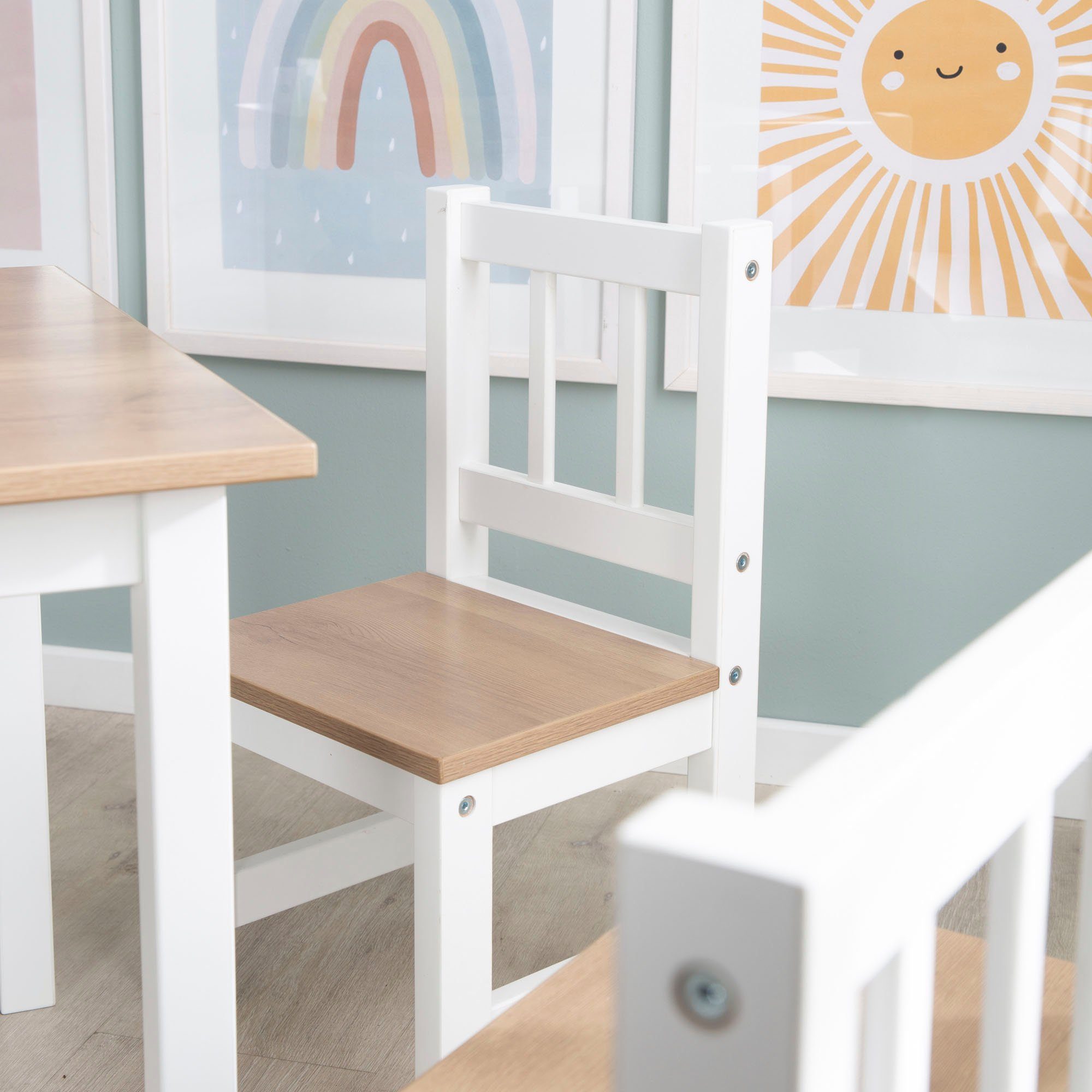 roba® Kindersitzgruppe Woody, Holzdekor/weiß, (3-tlg)