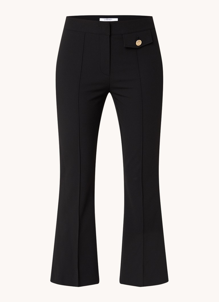 Pantaloni evazați, crop, cu talie înaltă și cusături decorative de la LKBennett Soni