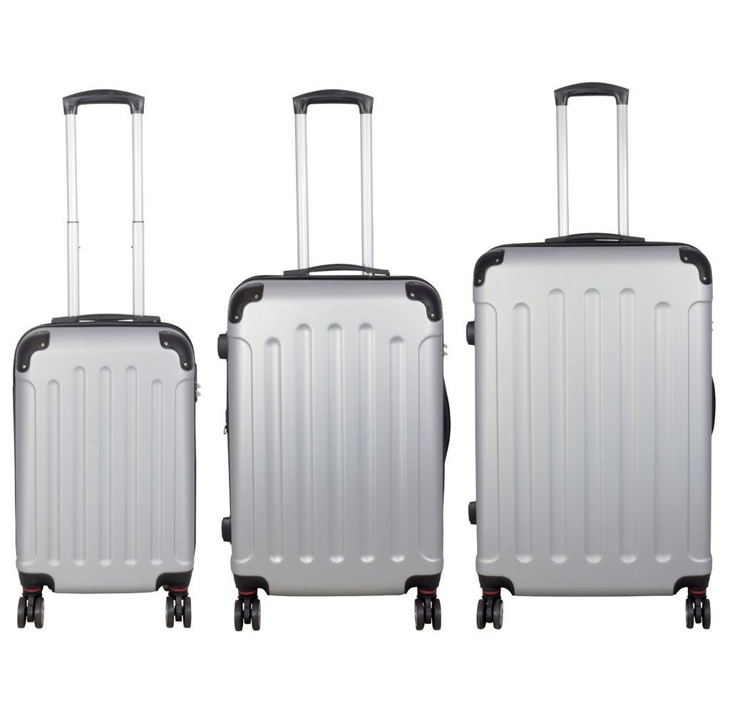 MONOPOL® Hartschalen-Trolley Hartschalen-Trolley Reisekoffer ABS Hartschalenkoffer 4 Doppelrollen, Hartschale & Zahlenschloss & 4 Doppelrolle