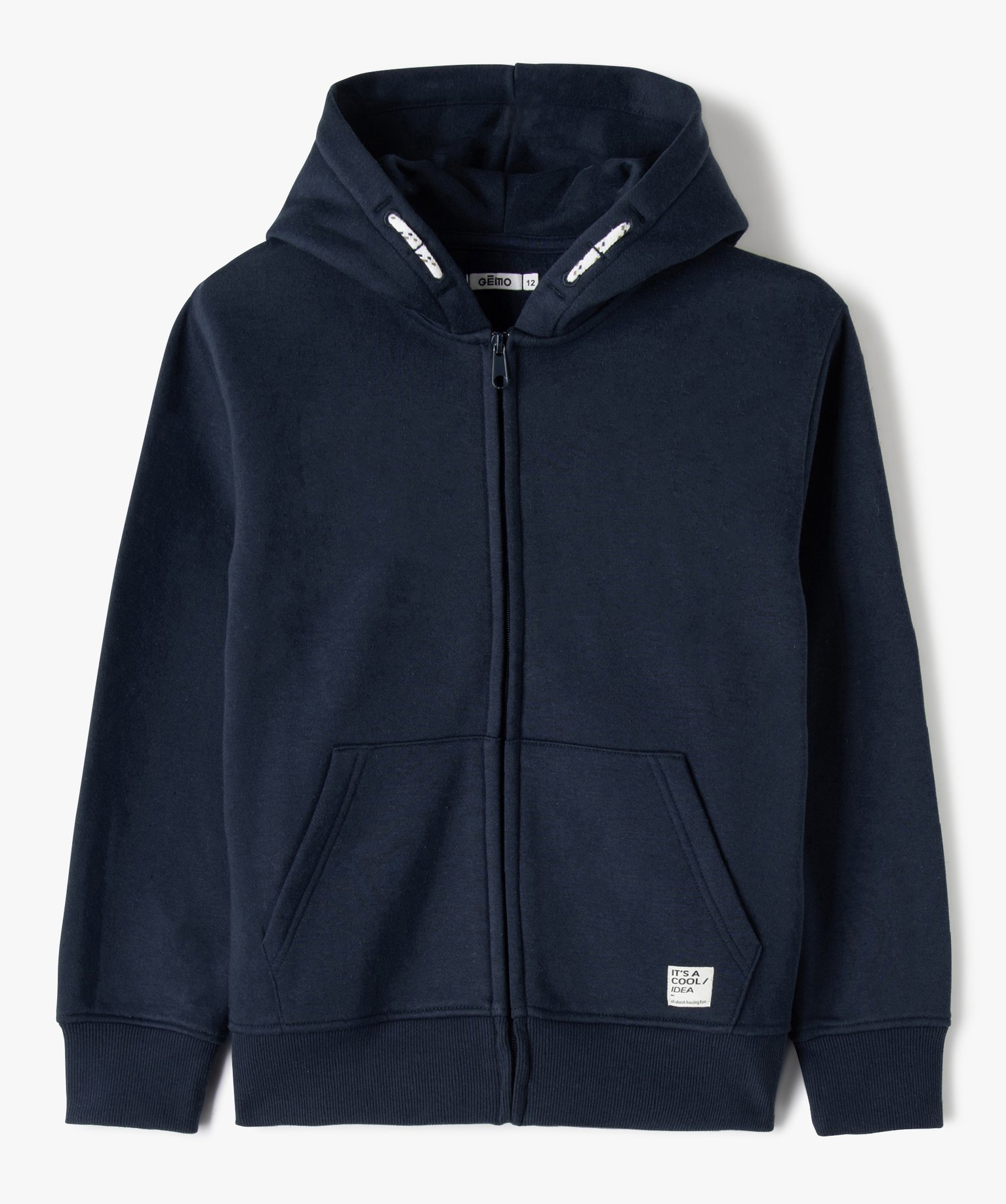 Sweat à capuche avec fermeture zippée Garçon marine | GEMO