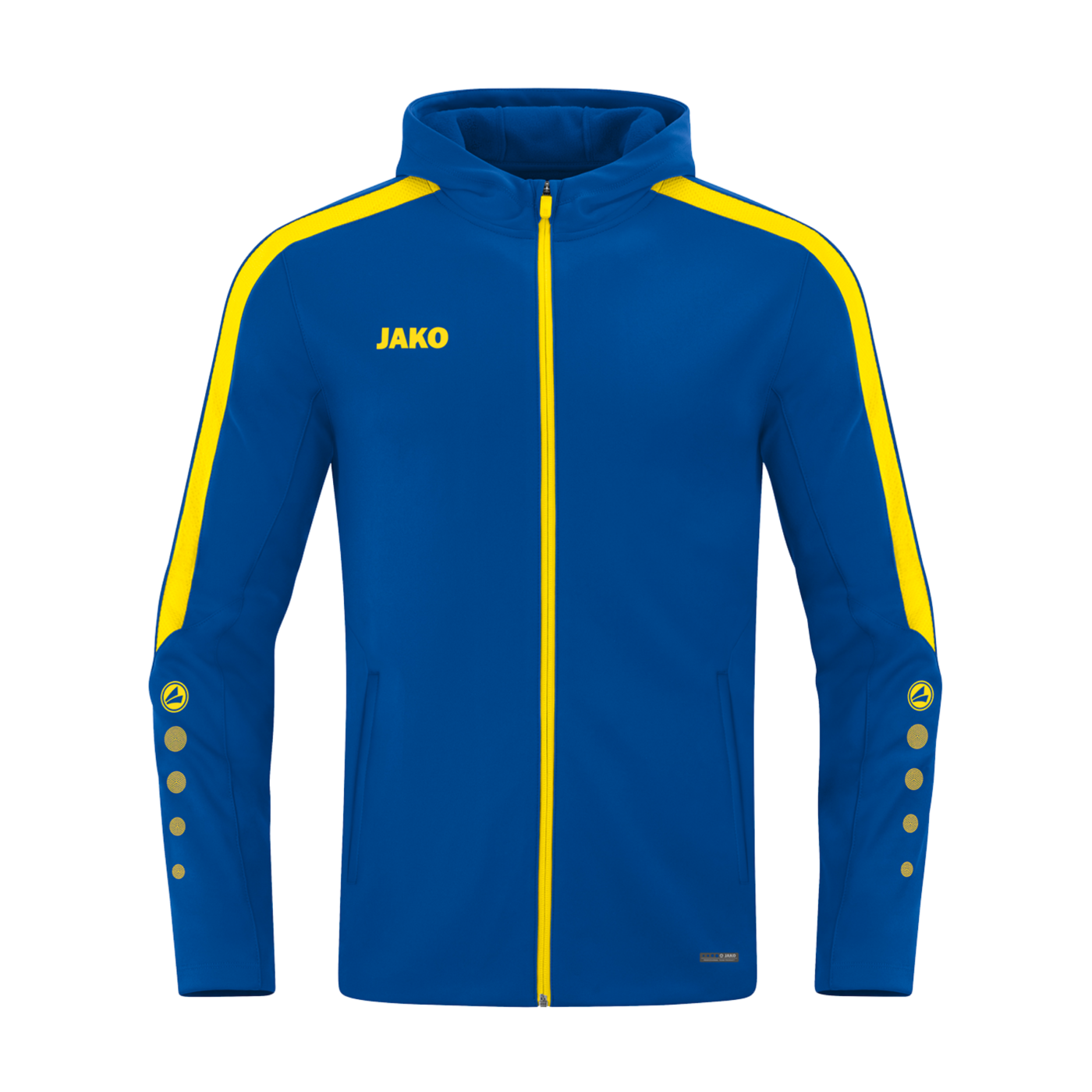 JAKO Power Kapuzenjacke Kids Blau Gelb F404