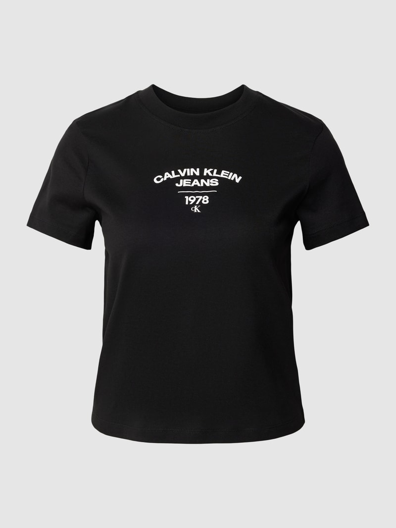 T-Shirt mit Label-Print Modell 'VARSITY' in black