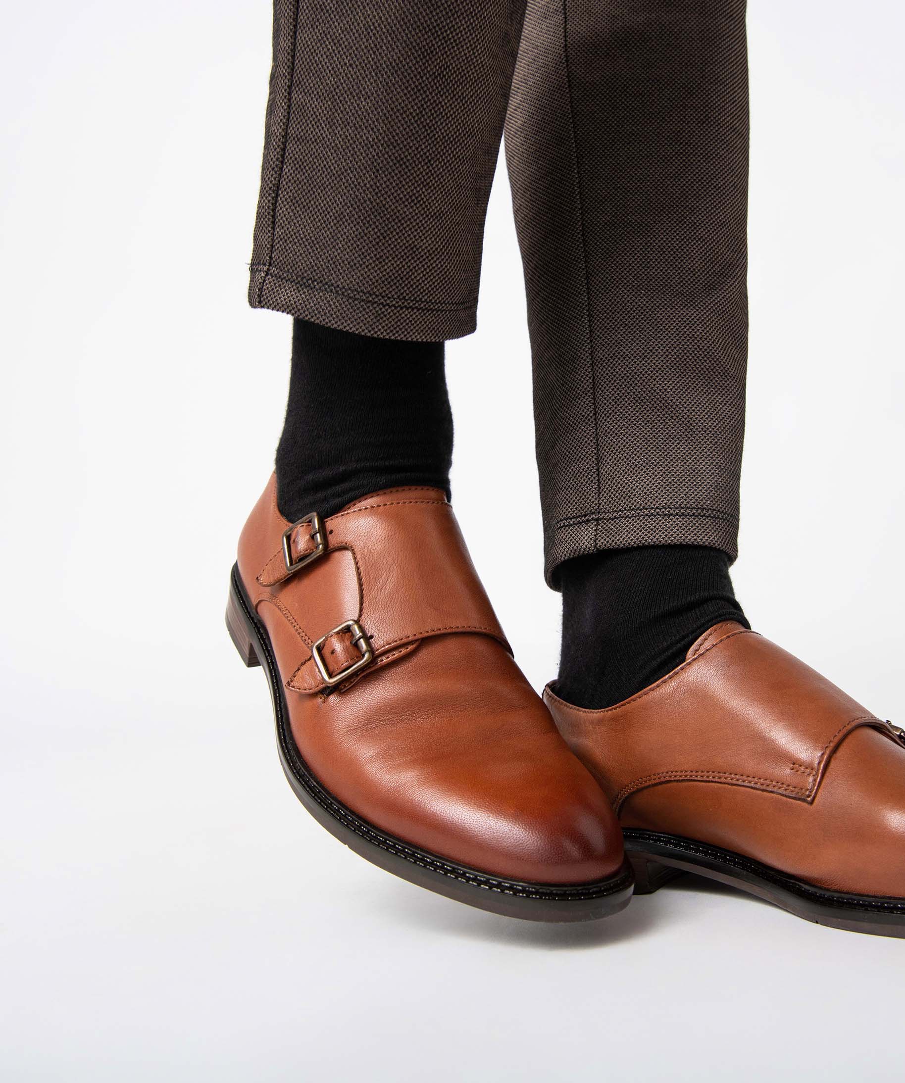 Derbies homme dessus cuir uni fermeture boucle - Tanéo camel | GEMO