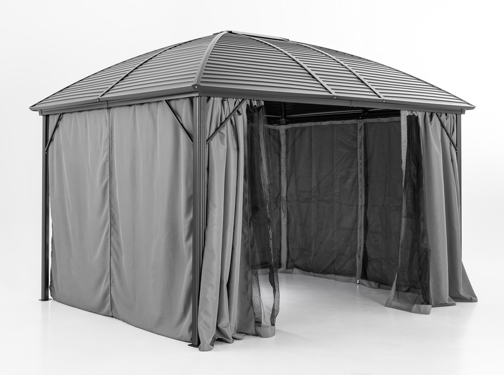 CHILLROI Aluminium XL Pavillon, Terrassenüberdachung, Gartenpavillon, ca. 3 x 3,6 m