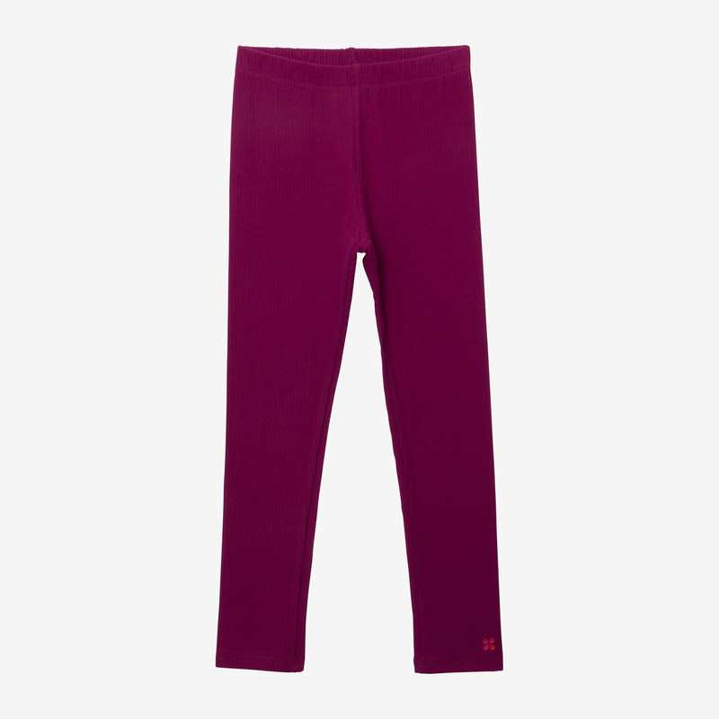 Leggings fille violet côtelé logo Catimini