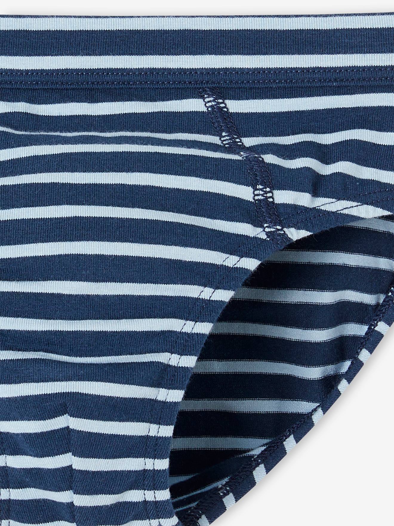 Vertbaudet 7er-Pack Jungen Slips mit Bio-Baumwolle, Wale - himmelblau