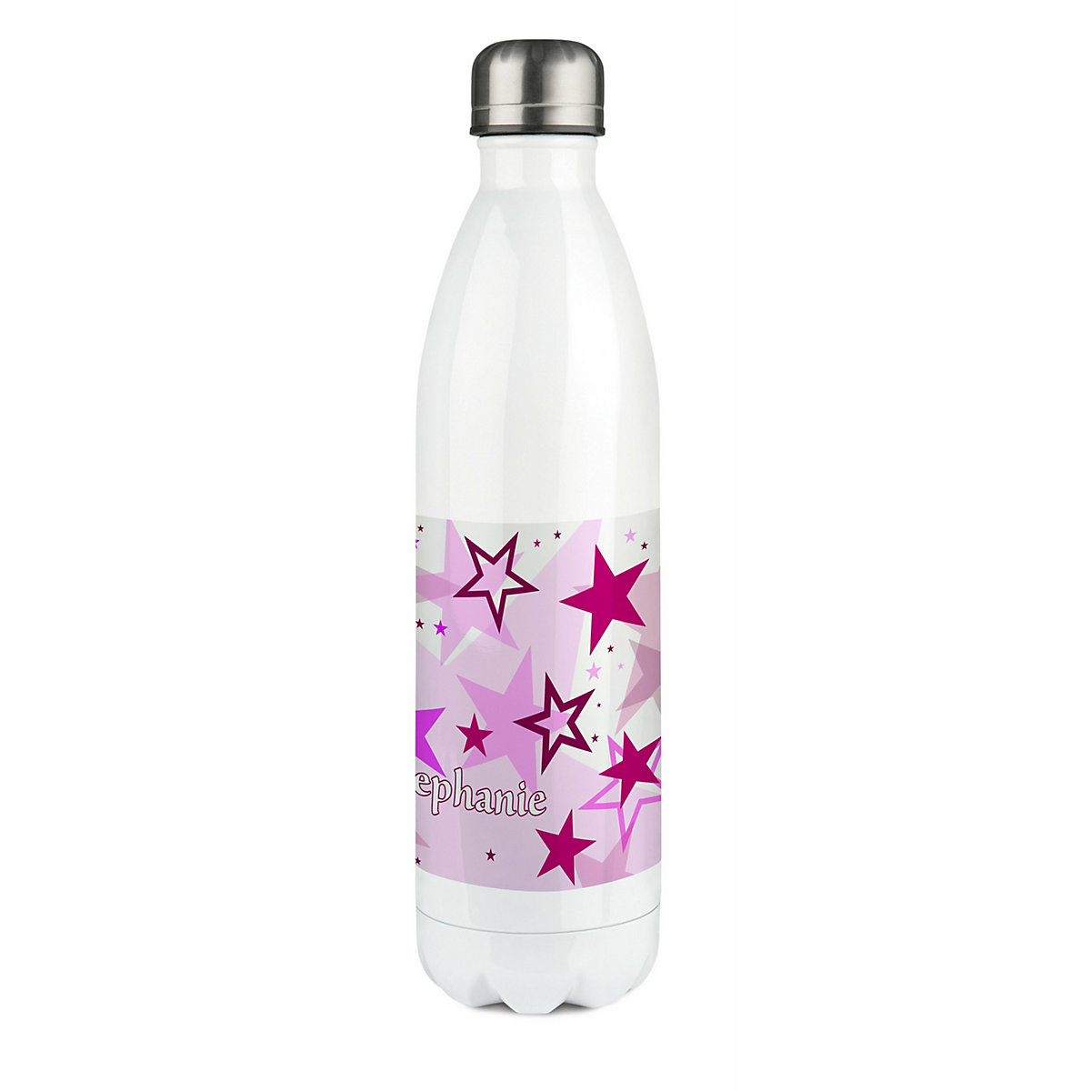 Edelstahl Kinder Thermoflasche / Trinkflasche bunt Sternenhimmel Farbe rosa Spülmaschinenfest, Auslaufsicher, Bruchfest, Doppelwandig, Für Heißgetränke geeignet, Mit Deckel, Isoliert