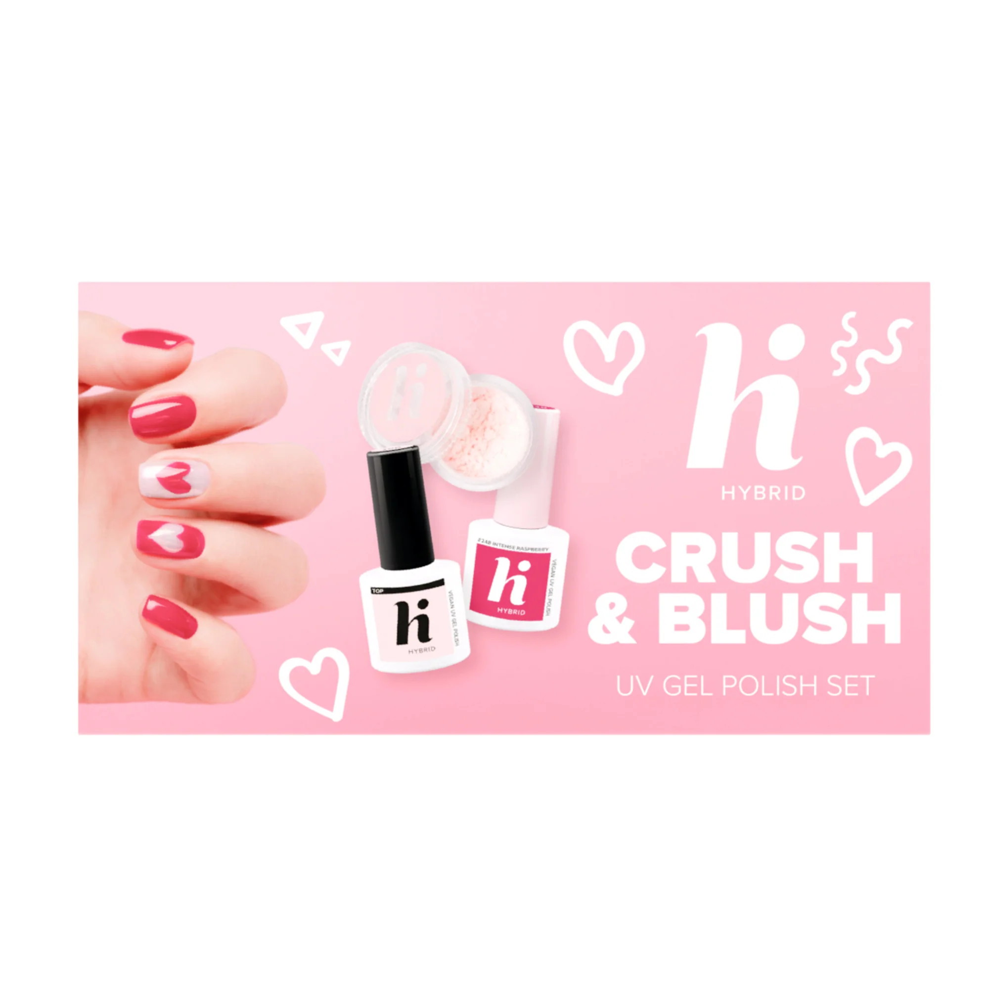 Set de esmaltes de uñas en gel UV Crush & Blush - Set de maquillaje, esmalte de uñas con efecto gel