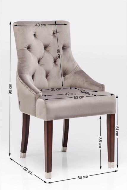 KARE Stuhl Prince Velvet Grau