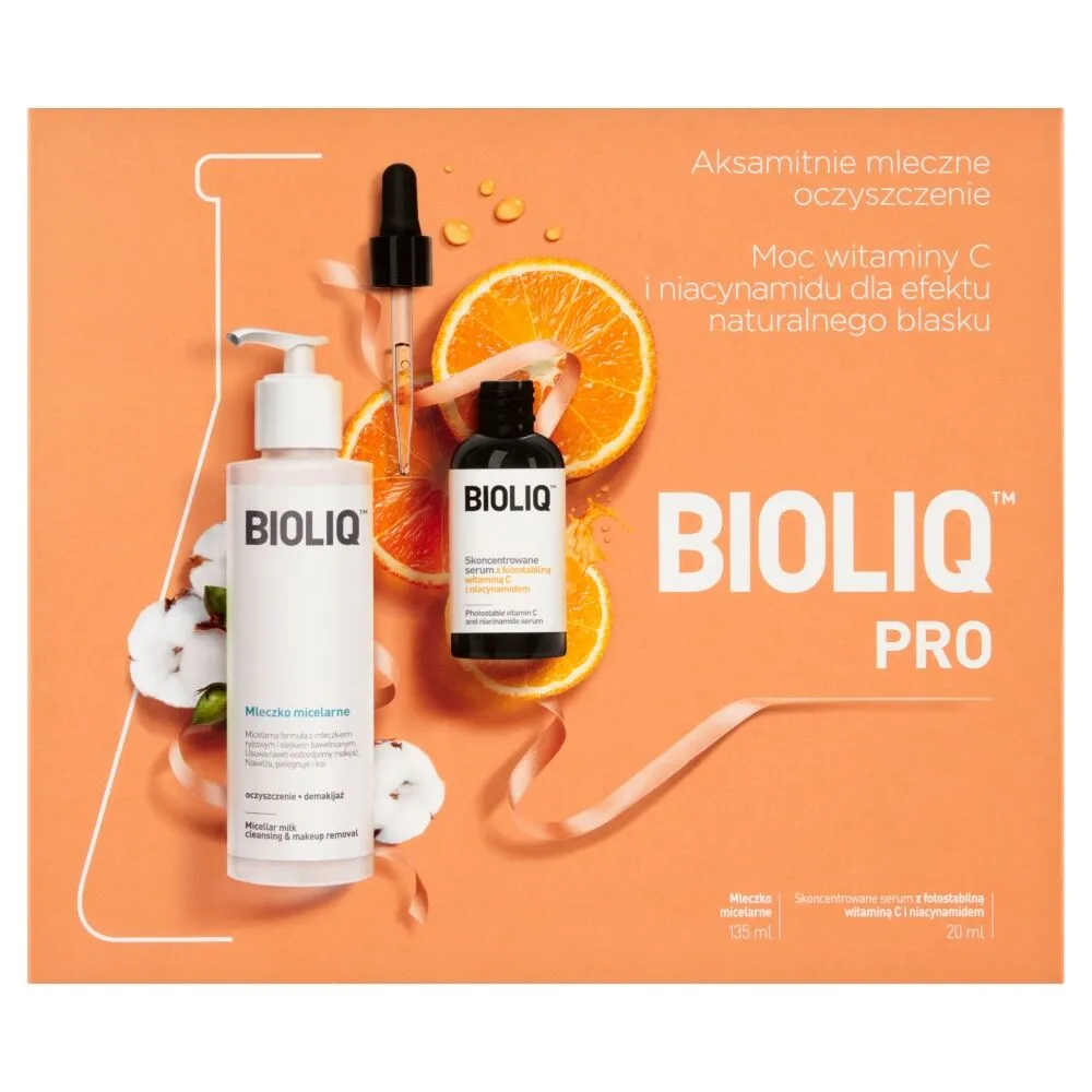 „Bioliq Pro Serum“ kosmetikos rinkinys su vitaminu C ir niacinamidu bei miceliniu pieneliu