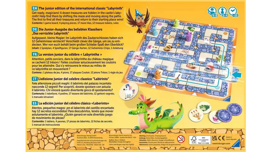 Ravensburger Spiel - Junior Labyrinth - Familienklassiker für die Kleinen, Spiel für Kinder ab 4 Jahren