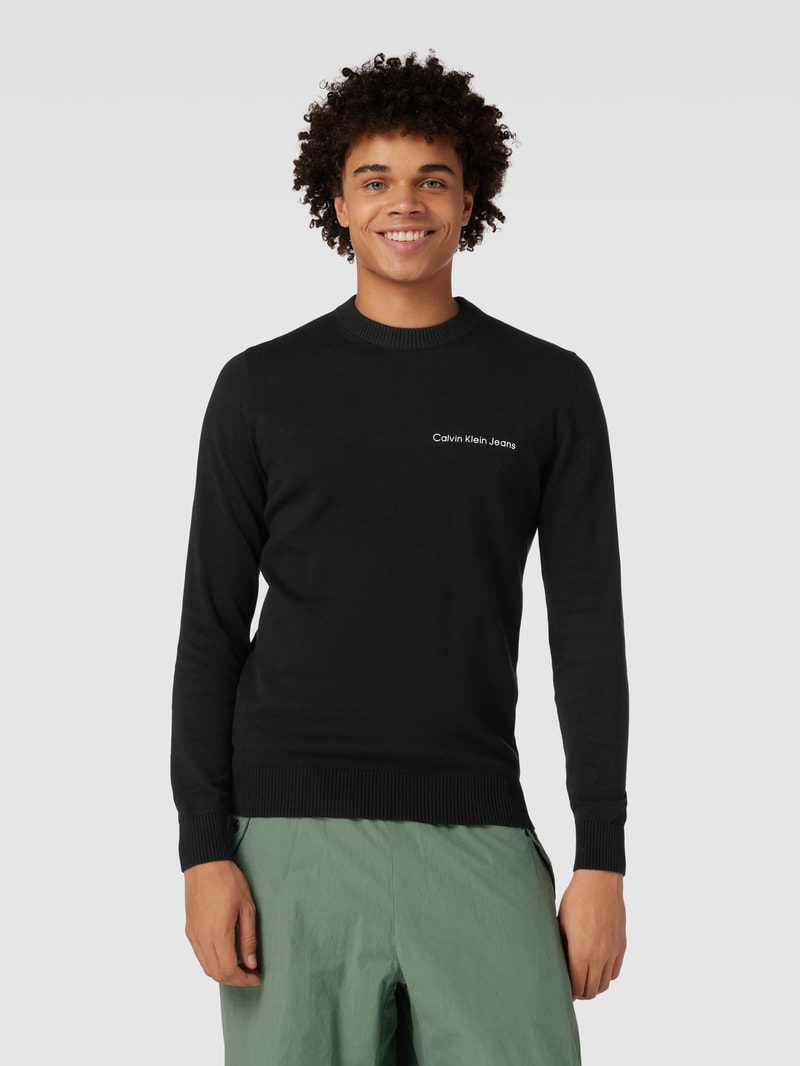 Strickpullover mit Label-Print Modell 'INSTITUTIONAL ESSENTIALS' in black