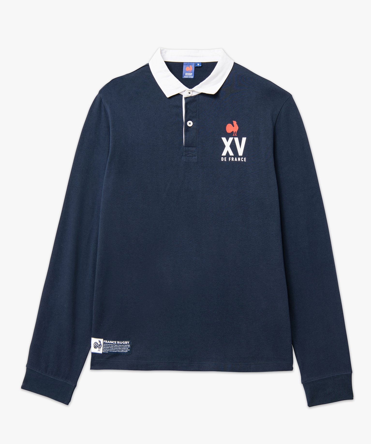 Polo de rugby à manches longues homme - France Rugby bleu fonce | GEMO