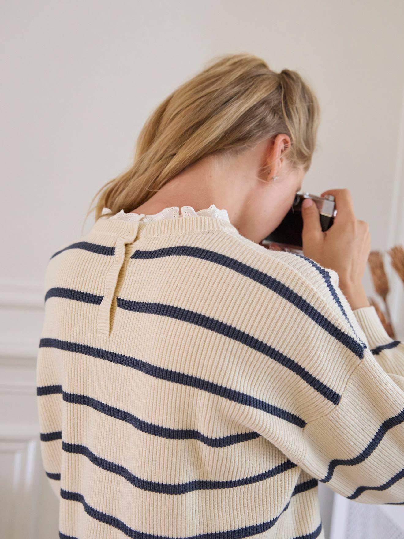 Pull marinière bi-matière collection capsule maman