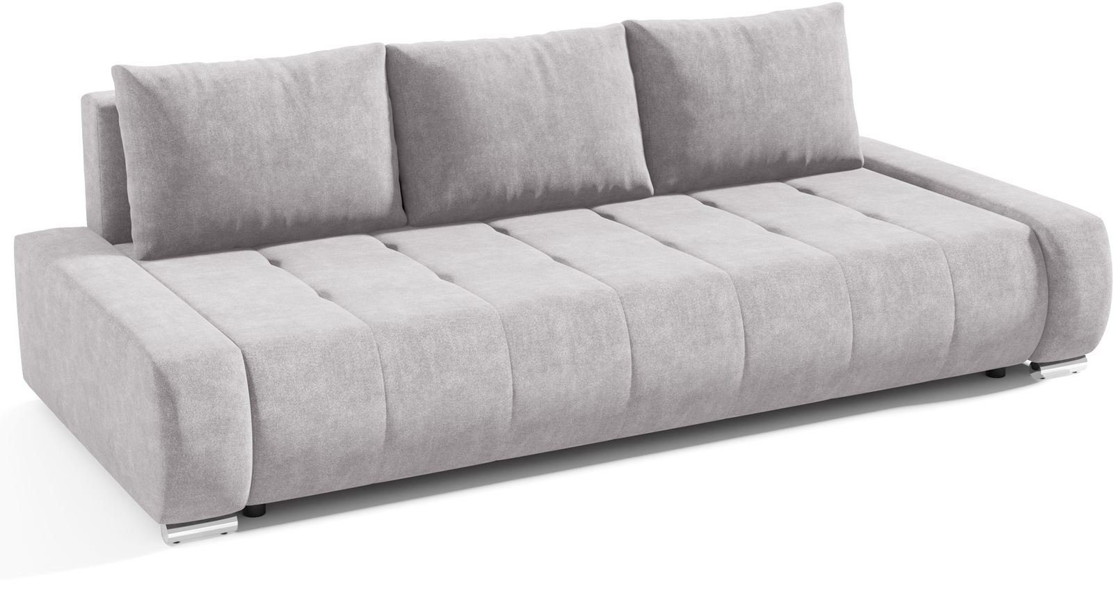 Beautysofa Schlafsofa Draco, mit Schlaffunktion, Bettkasten, Freistehendes, 3 Sitzer Polstersofa, aus Velours, modern