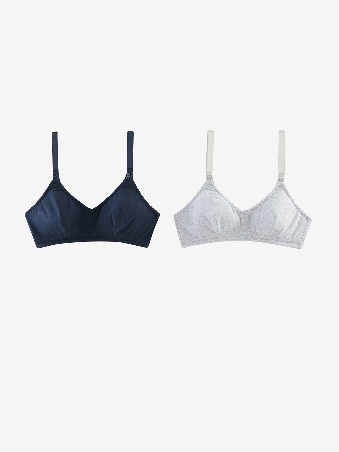 Vertbaudet 2er-Pack Still-BHs ohne Bügel, Bio-Baumwolle Oeko-Tex - pack schwarz/weiß
