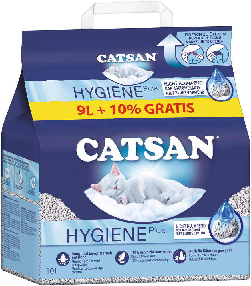 CATSAN Katzenstreu CATSAN Hygiene Plus Streu 9 l + 10% gratis