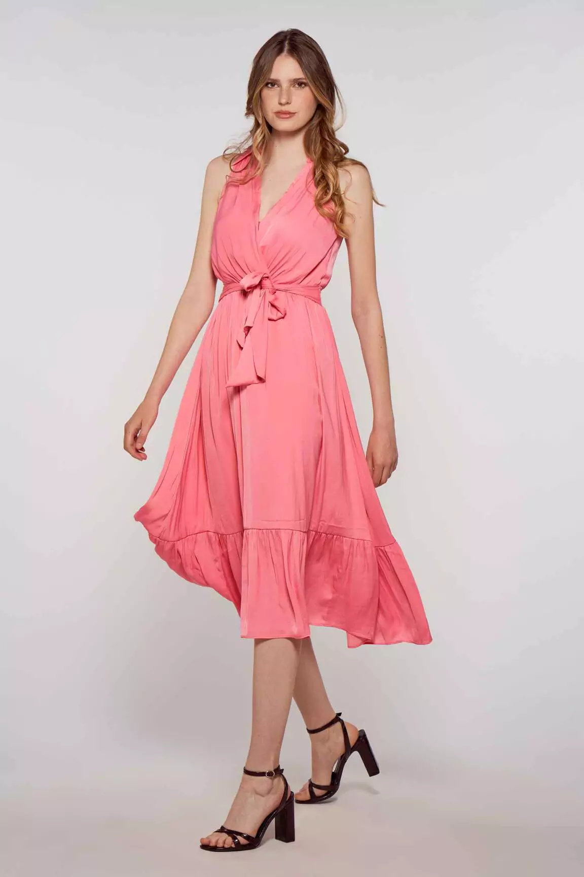 Morgan Robes Mi Longues Femme couleur rose