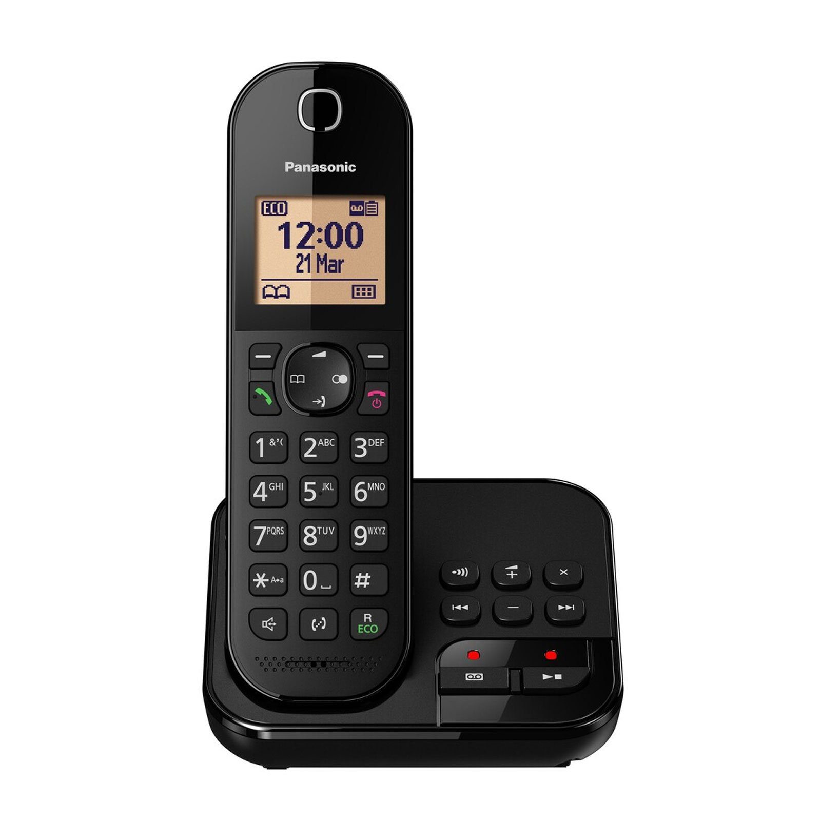 Panasonic KX-TGC420GB Schnurloses DECT-Telefon (Anrufbeantworter, Weckfunktion, Rufsperre, Telefonbuch)