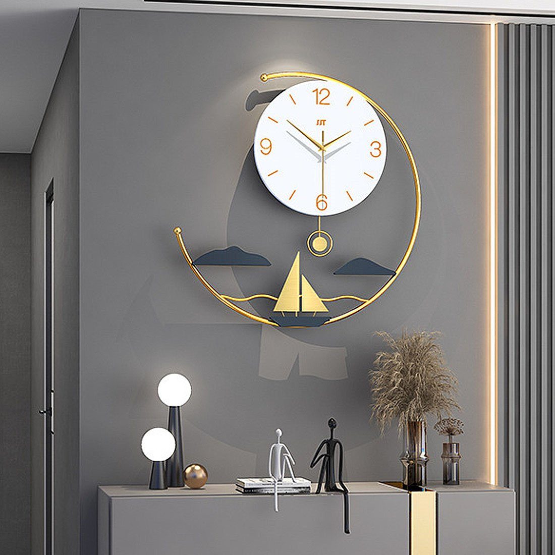 DÖRÖY Wanduhr 45cm Moderne kreative einfache Wanduhr, stille Wanduhr, dekorative Uhr