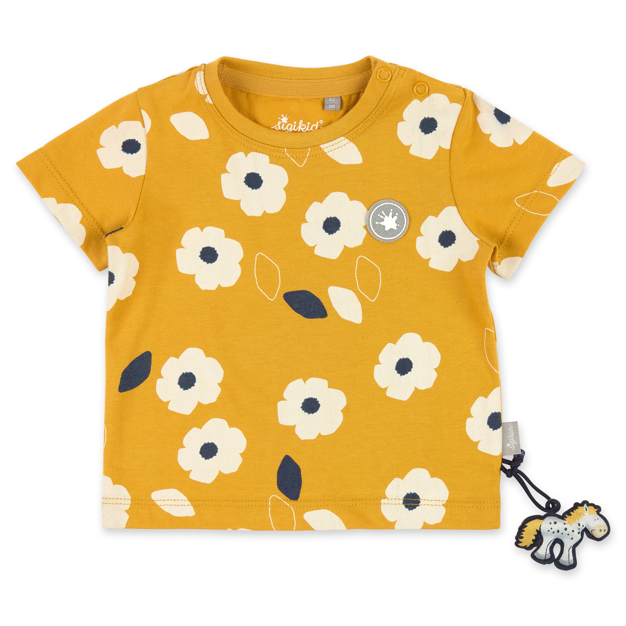 T-Gelbes Baby T-Shirt mit Blümchen bedruckt