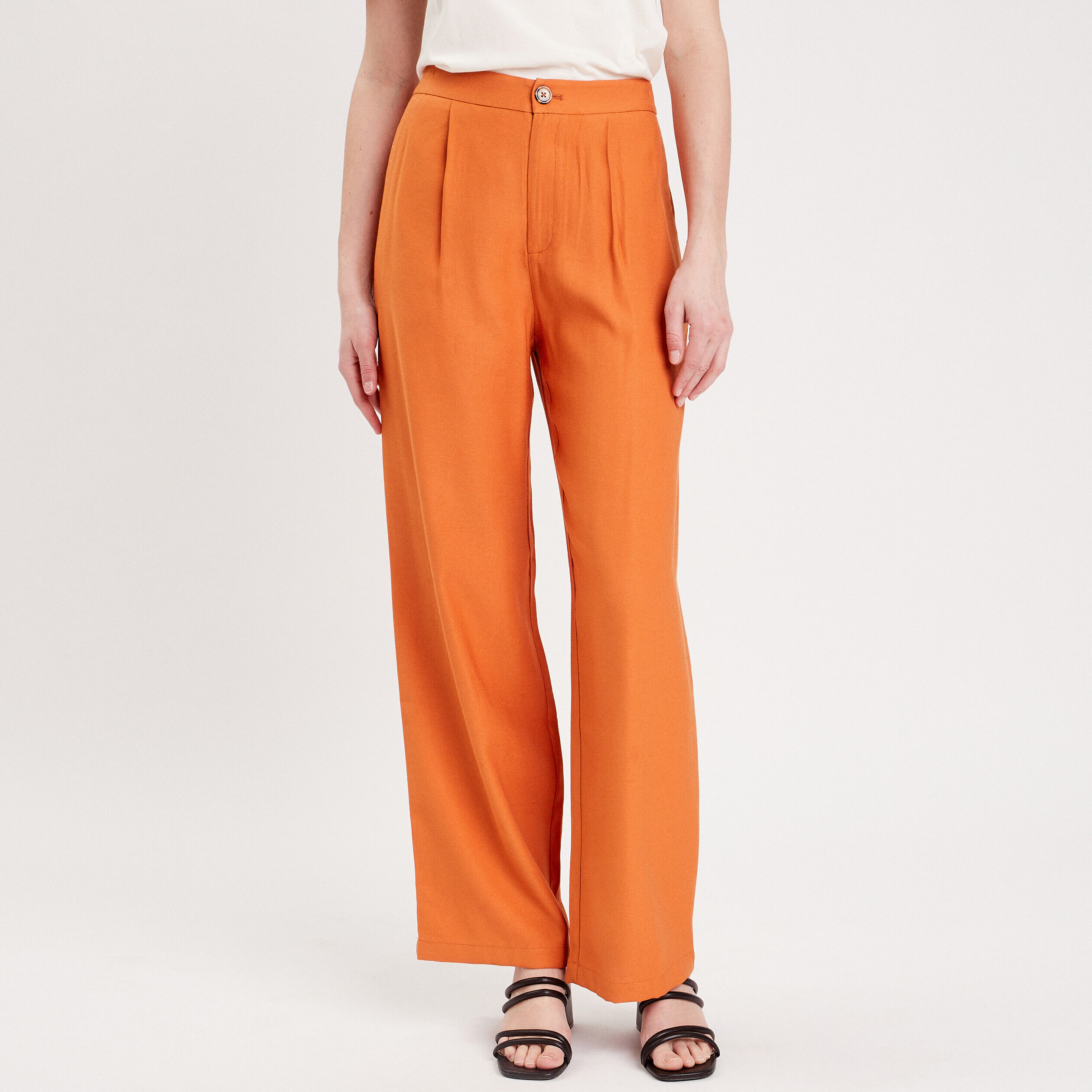 Pantalon city large orange femme | Cache Cache