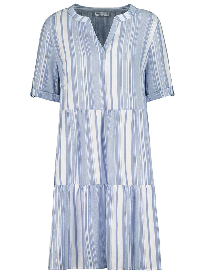Fresh Made Kleid in Hellblau/ Weiß günstig kaufen
