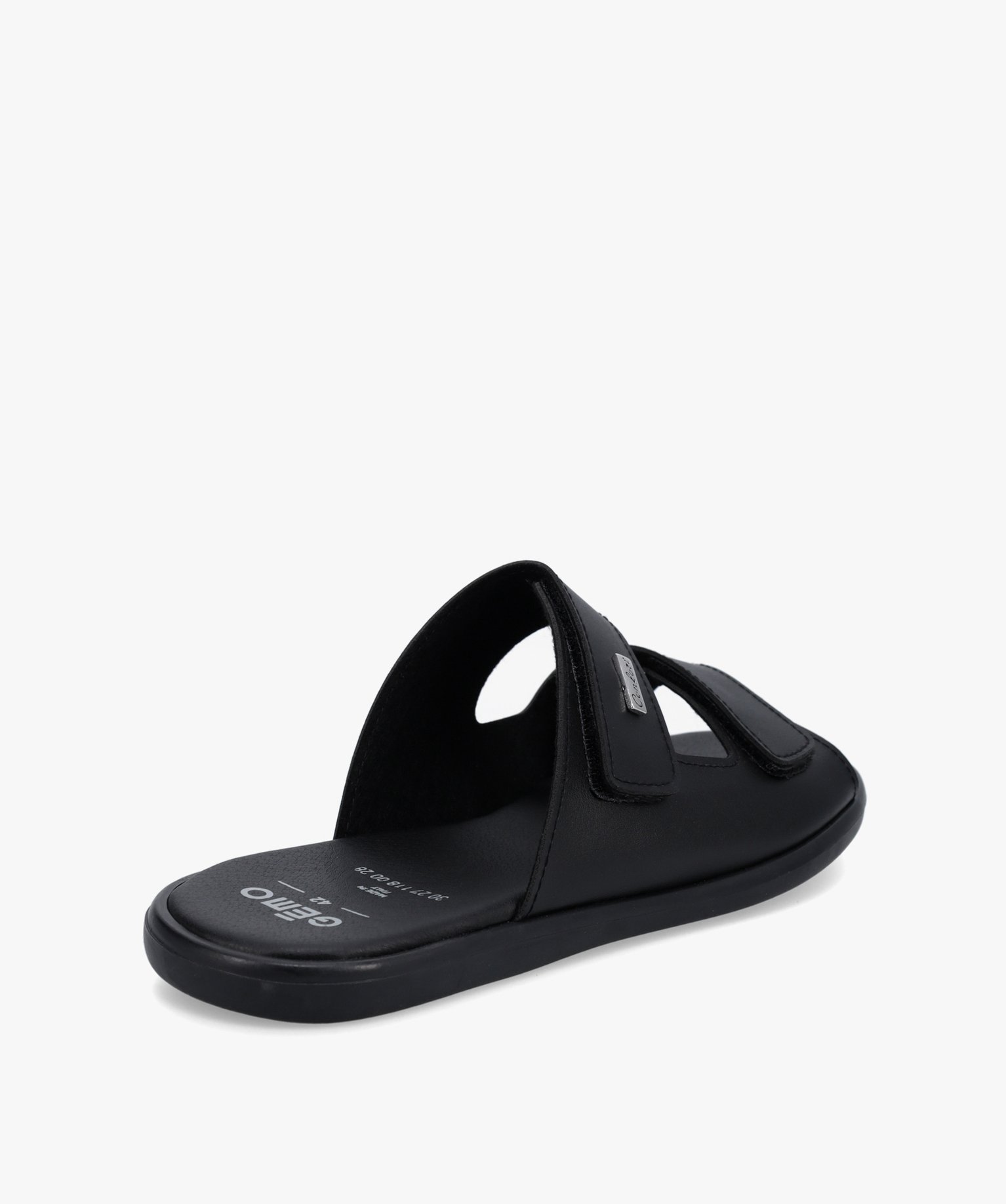 Mules homme confort à brides scratch unies noir | GEMO