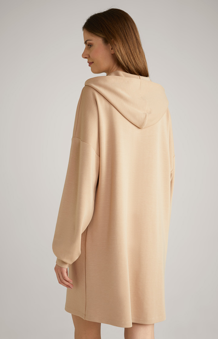 Loungewear Hoodie-Kleid in Beige