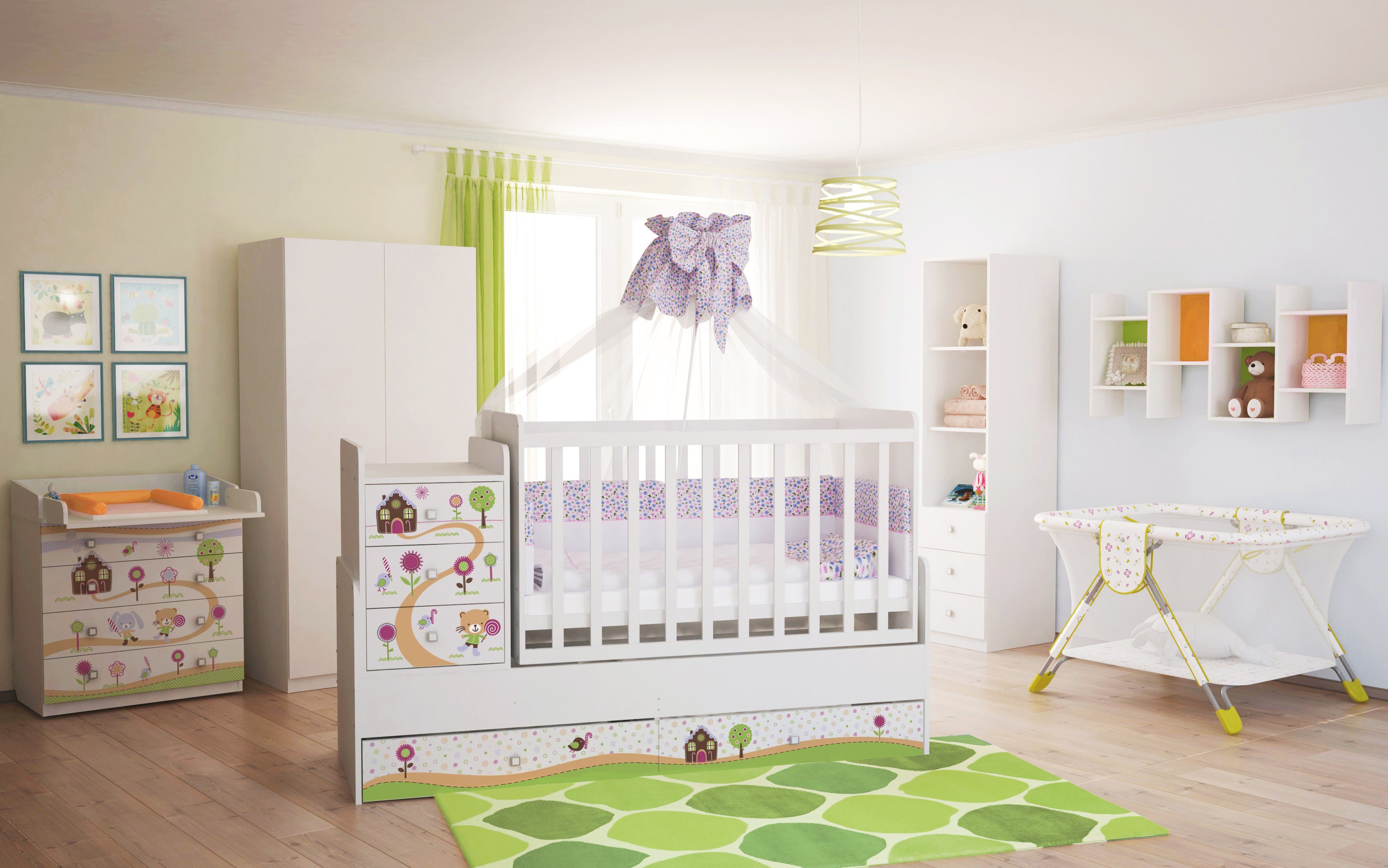 Polini kids Wickelkommode Simple 1580, Knusperhaus, mit aufklappbarem Wickelaufsatz