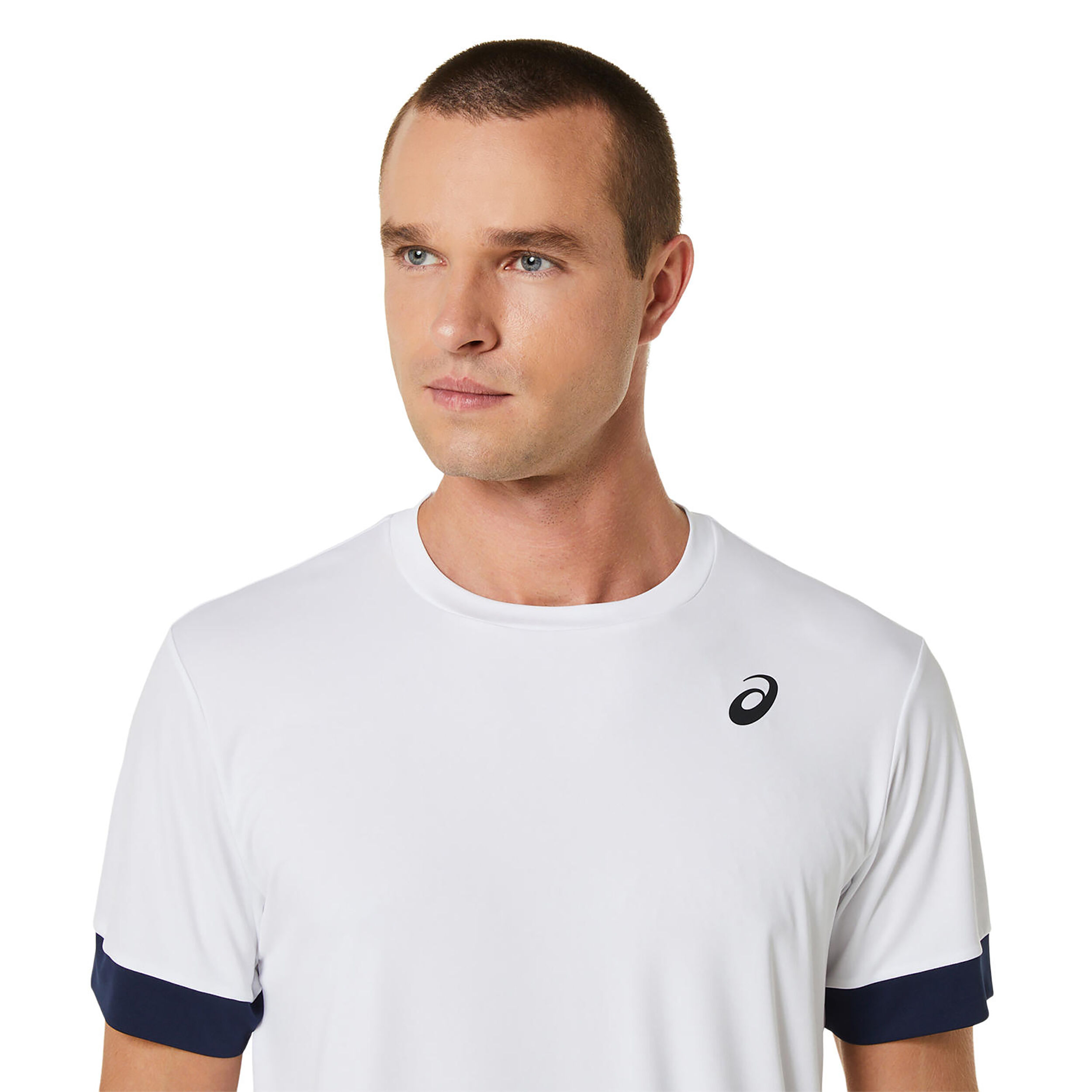 Court Shortsleeve Tee T-Shirt Herren - Weiß, Dunkelblau