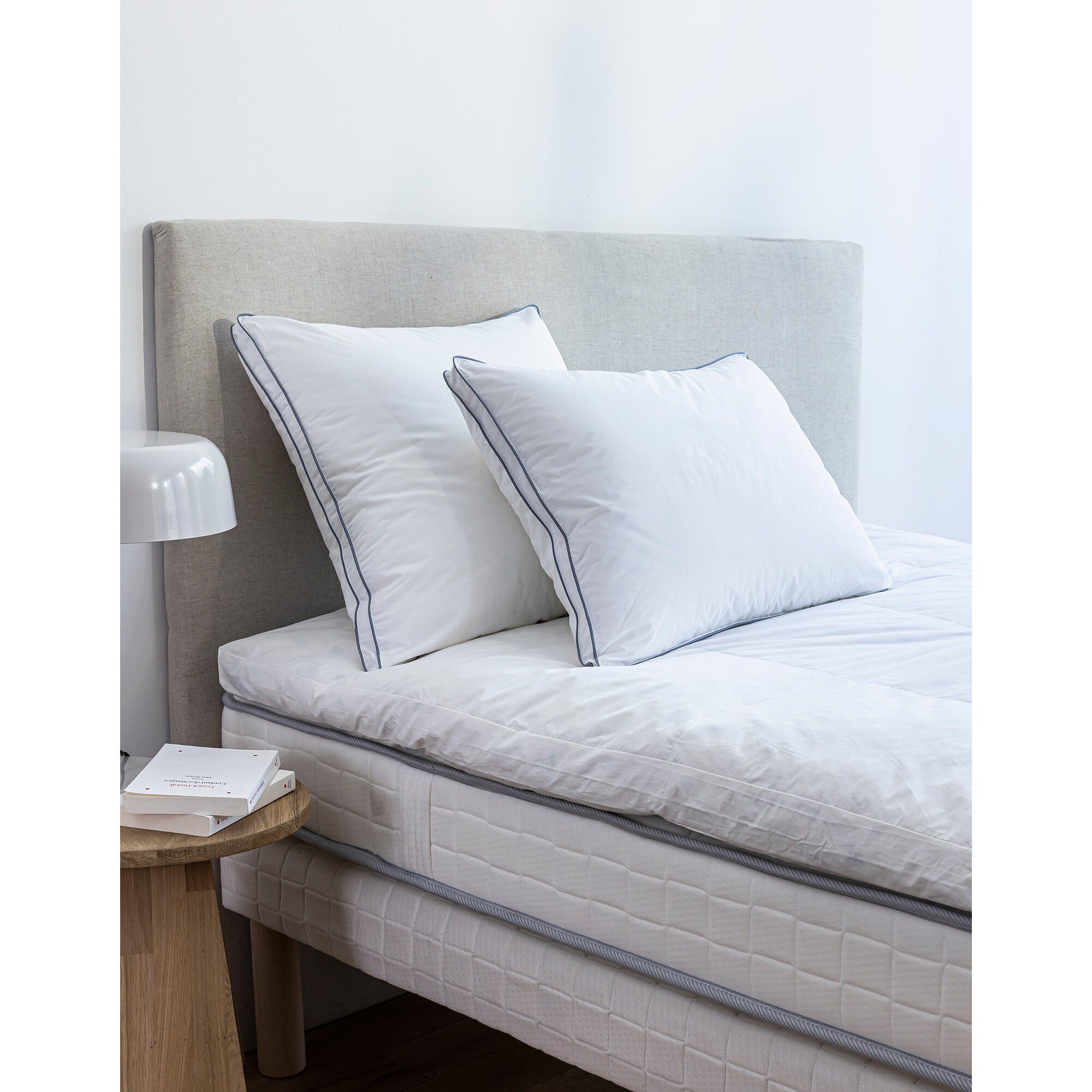 Oreiller percale coton microgel moelleux